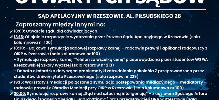 plakat Noc Otwartych Sądów