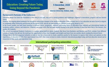 Adamas University (Kolkata, Indie) zaprasza studentów na konferencję online