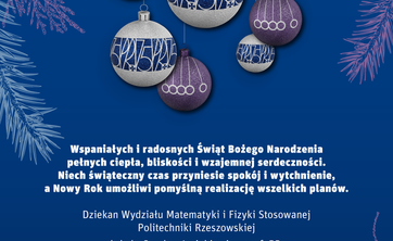 Życzenia Świąteczne dla Pracowników i Studentów WMiFS