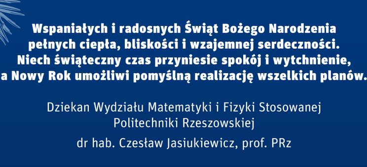 Życzenia Świąteczne dla Pracowników i Studentów WMiFS